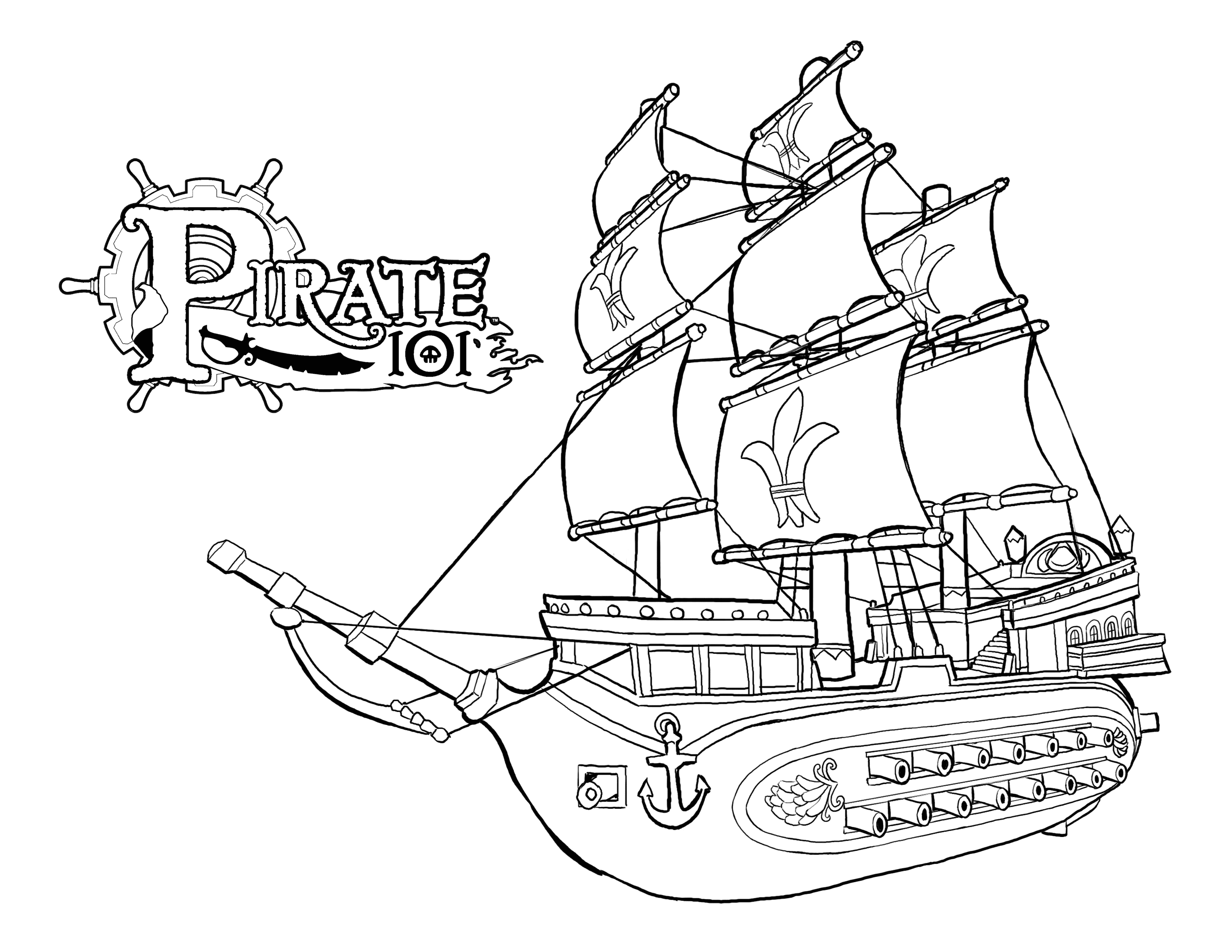 monquistan ship pirate coloring pages | pirate101 free online game