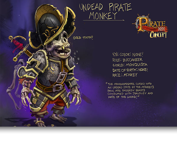 Undead Pirate Monkey Concept Art